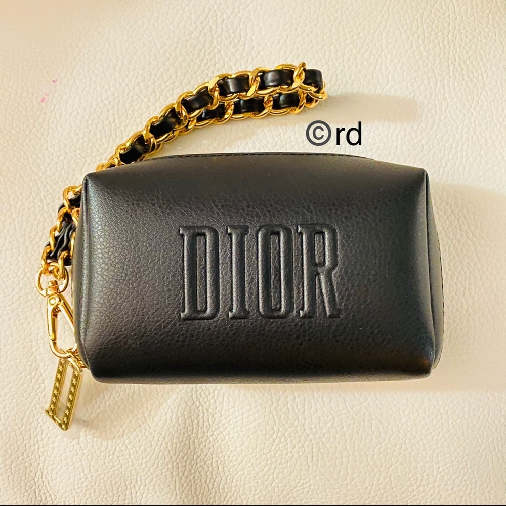 Dior Black & Gold Chain Wristlet Small new - Picture 3 of 7